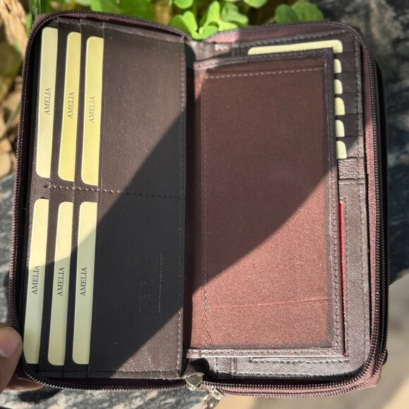 Genuine Leather Checkbook Cover Women's Organizer RFID Wallet, BUY 1 GET 1 FREE - Picture 4 of 8